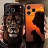 Lion Case for iPhone 13 12 11 17 Pro Max XS Max 15 16 14 Plus 7 8 17Air XR Black Soft Phone Cover