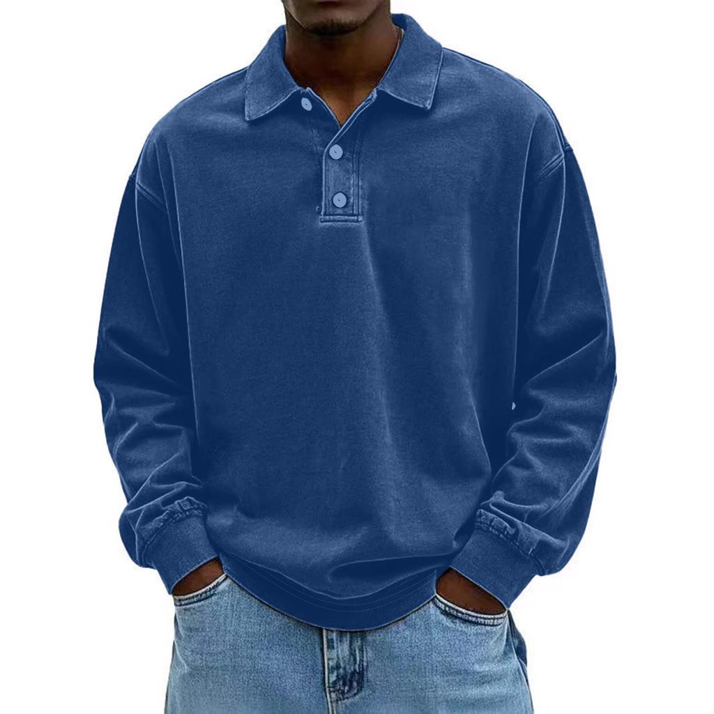 Herr  Affär  Fritid  Mångsidig  Långärmad  Nedvikt krage  Pullover  Skjorta