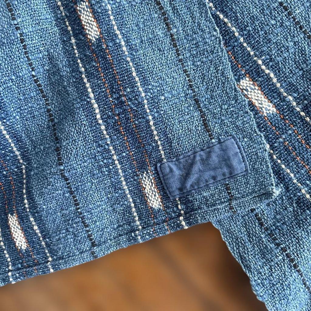 Used Indigo Dyed Striped Handwoven Stole