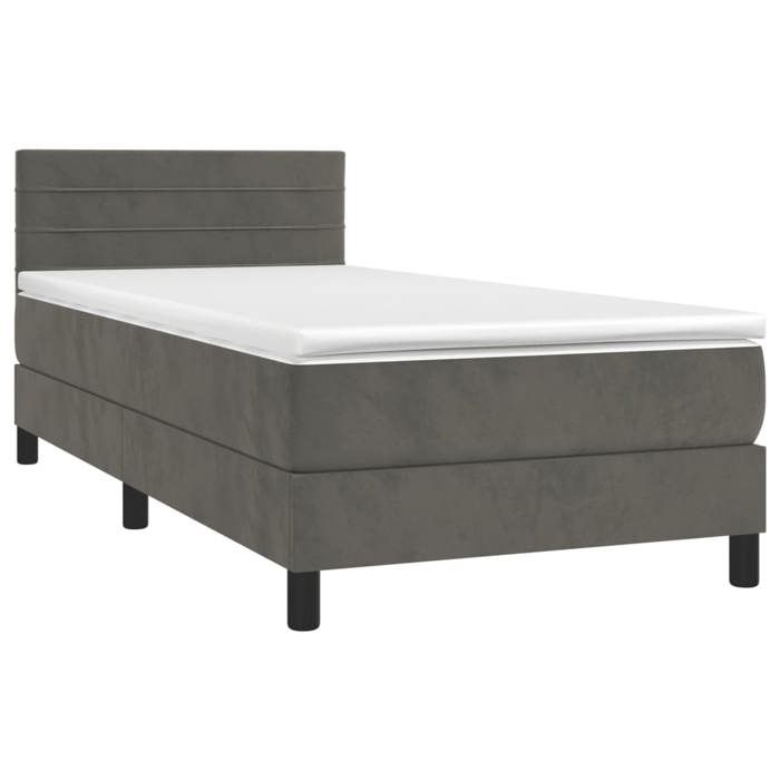 VidaXL Sommier à Lattes de Lit avec Matelas et LED, Lit Rembourré, Lit Simple, Lit Adulte de Chambre à Coucher Intérieur, 3134448