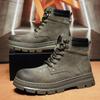 Leather Martin Boots Men's 5 New Thick-soled Retro Rhubarb Boots American High-top Short Boots Tooling Boots