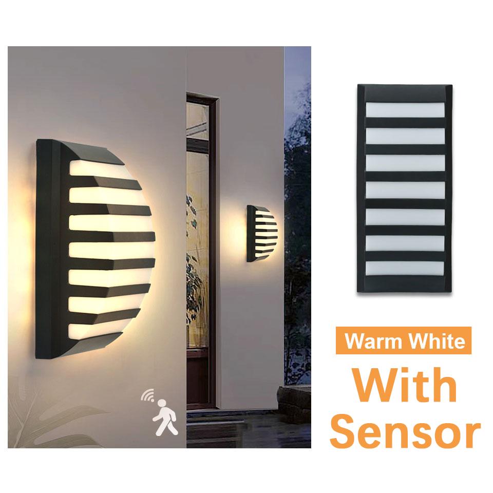 Wall Lamp Motion/NO Sensor Outdoor LED Wall Light Waterproof AC85-265V ABS 16/30W LED Lamps For Railing Fence Yard Patio Pathway