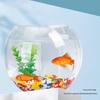 Transparent Round Glass Fish Tank for Office or Living Room - Small Desktop Aquarium for Goldfish or Turtles