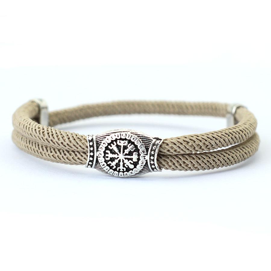 

Vintage Viking Bracelet For Men Sliding Adjustable Rope Braclet Homme Beach Surfing Nautical Braslet Boyfriend Gift Pulseria хаки