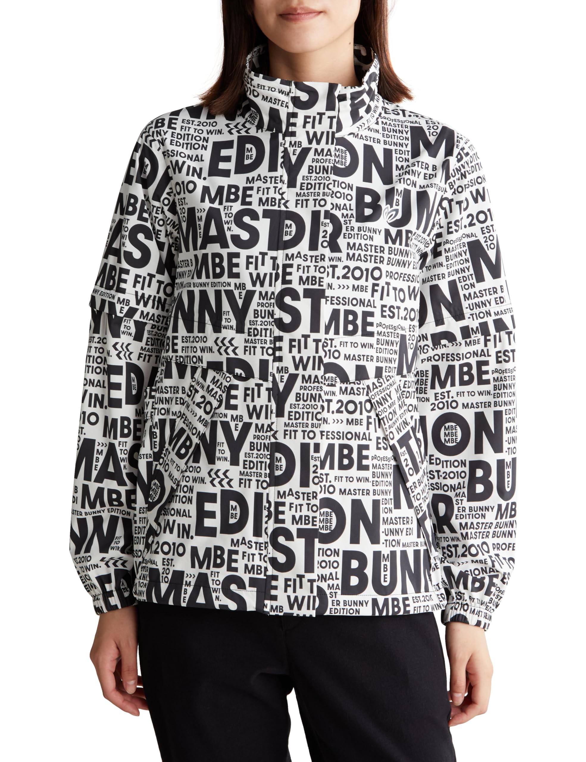 

Continuing standard product rainwear tops water sleeves Golf rain gear x Black 1 [Master Bunny] Women s (water resistant, repellent, removable) / /