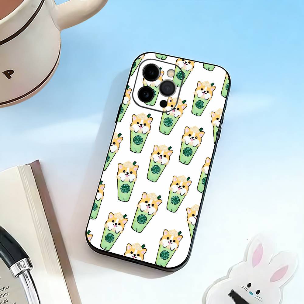 Cute Dog Shiba Inu  Phone Case For iPhone 17,16,15,14,13,12,11 Plus,Pro Max,XS,Soft Silicone Black Cover