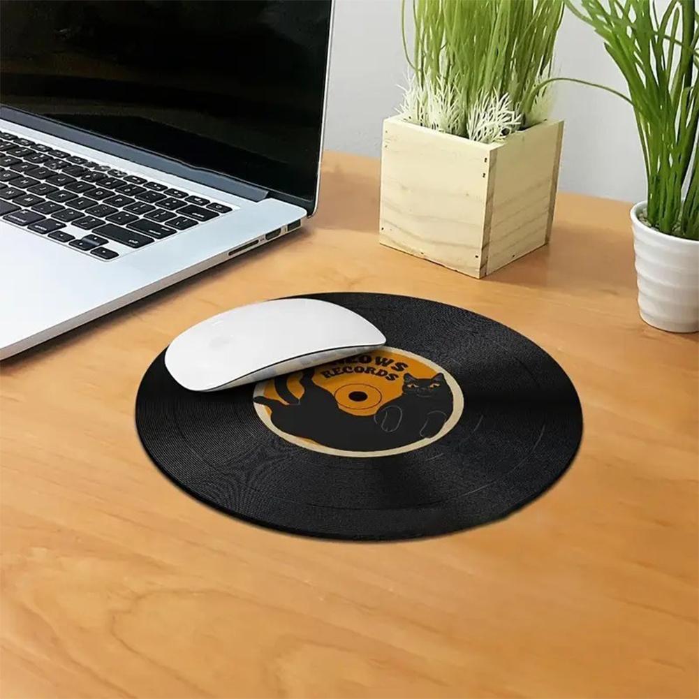 Vintage Inspired Mouse Pad Round Non-Slip Rubber Computer Mouse Mat Office Desk Accessories