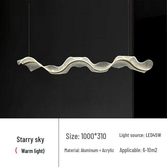 Wave Ribbon Minimalist Chandelier - Luxury Designer Light for Modern Hotel Bars and Restaurants