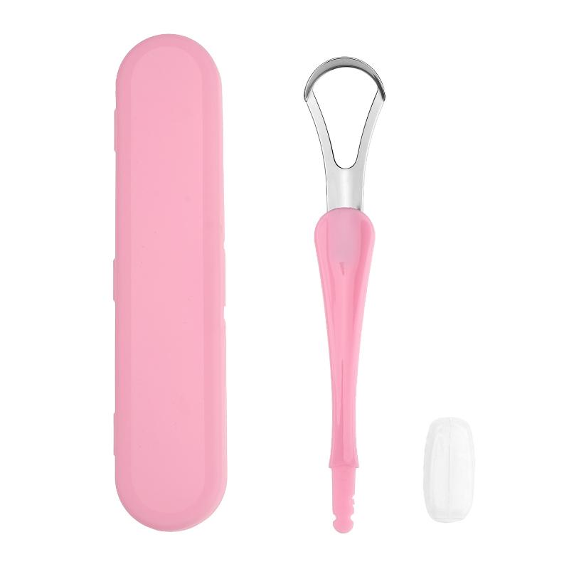 Tongue Scraper Cleaner For Adult Kid,2 In 1 Silicone Tongue Brush And Stainless Steel Tongue Scrapers For Fresh Breath Dental