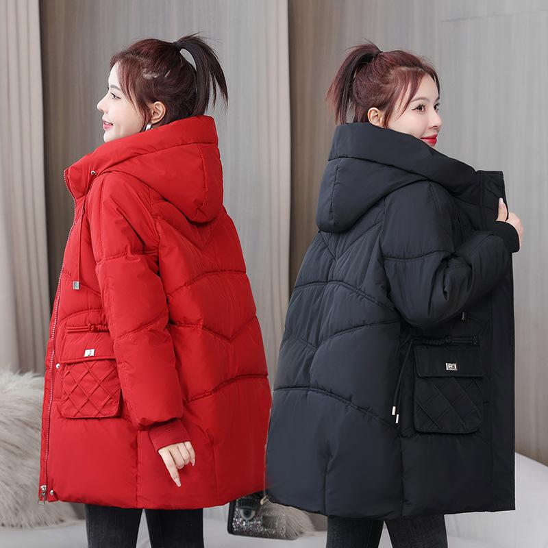 Women Winter Jacket Warm Padded Jacket Long Parkas Hooded Coat Snow Wear Outwear