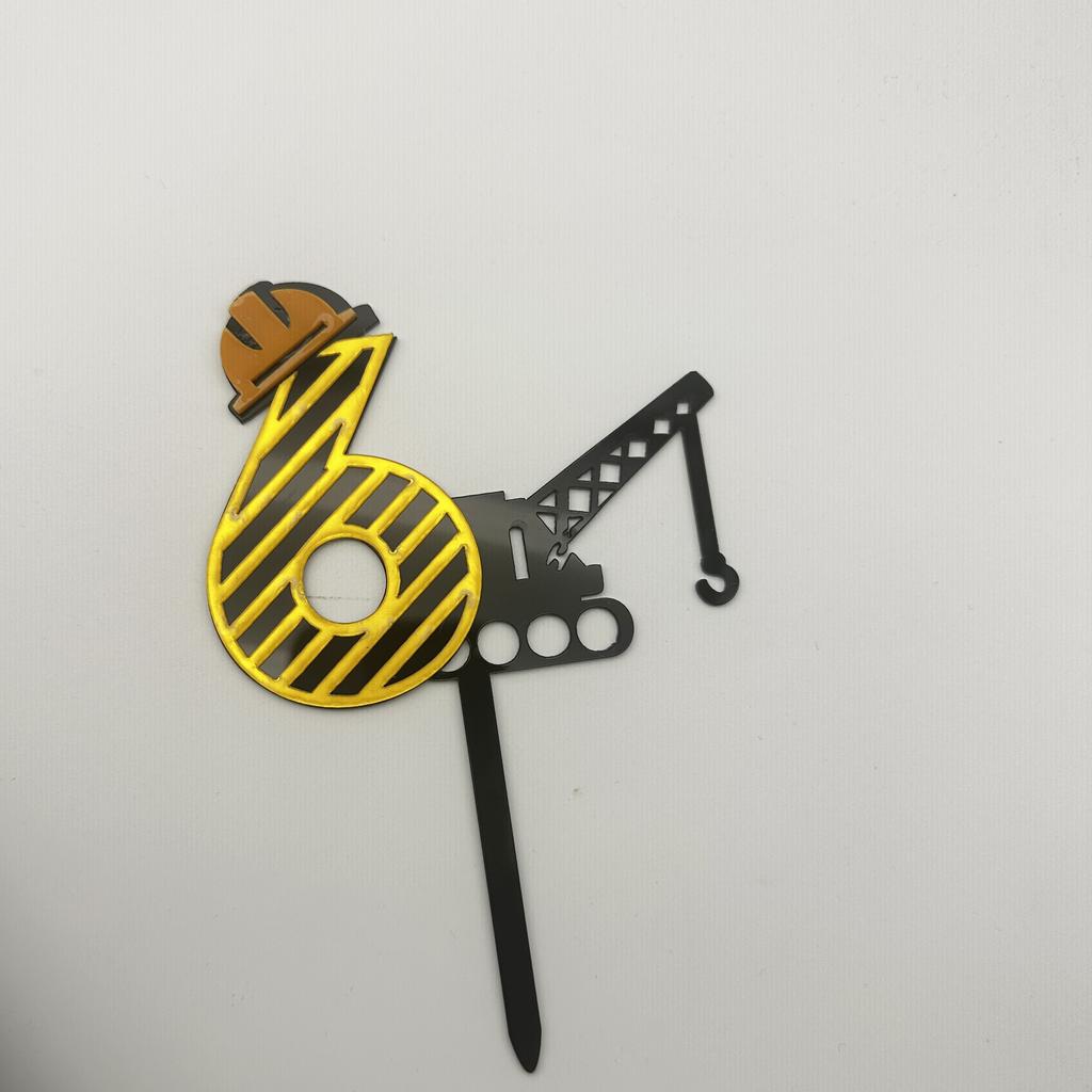 1pc Acrylic  Number 1-9 Year old  Boy's Birthday Cake Topper  For Children's Birthday Party Cake Decoration