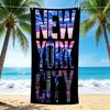 1Pc New York City Skyline Beach Towel Quick Dry Multiuse For Beach Pool Gym Yoga Home Travel Christmas Halloween Xmas Gift G1111