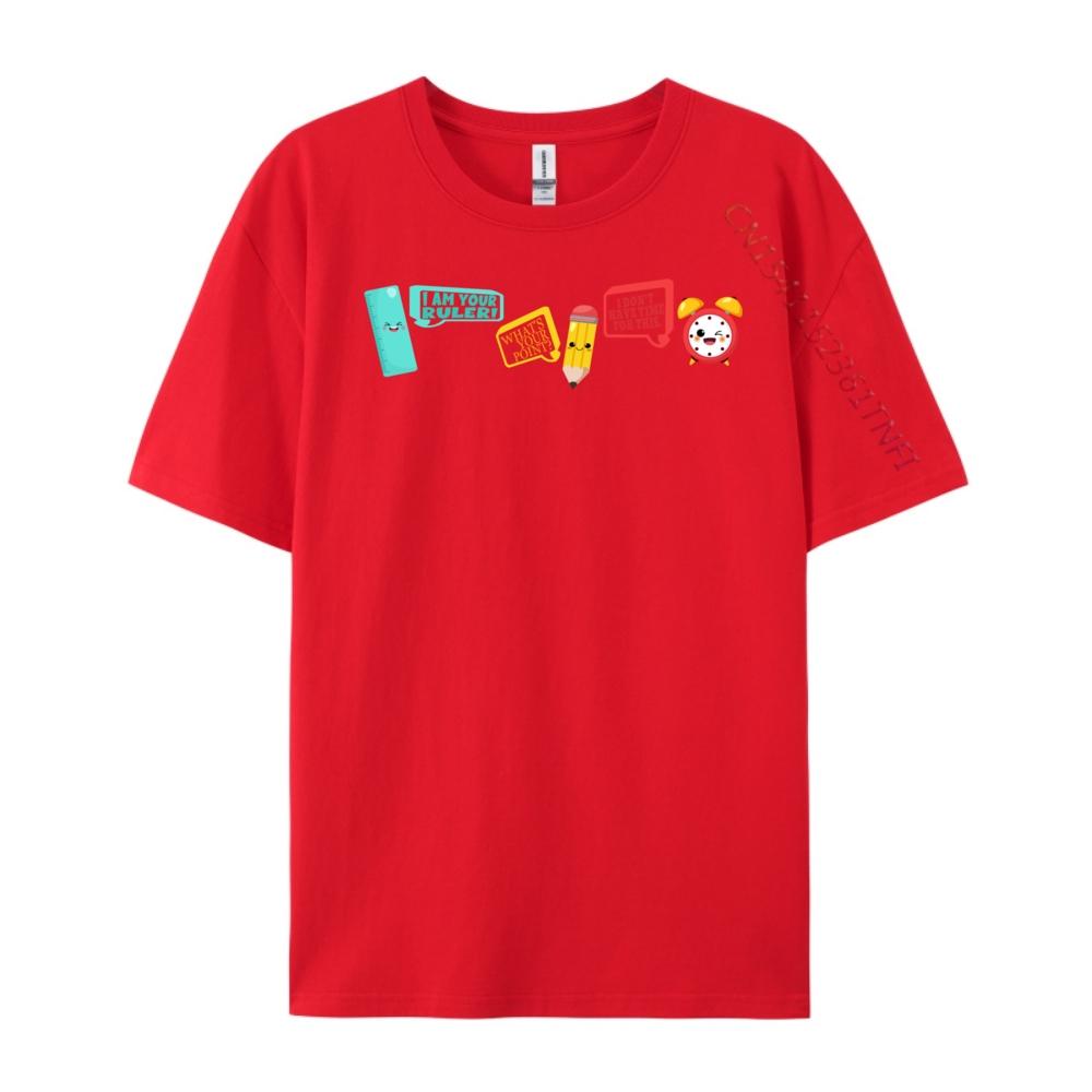 

Cute Kawaii School Supplies Pun Welcome Back To School Graphic Shirts Men Men s T-Shirts Cotton Short Sleeve S