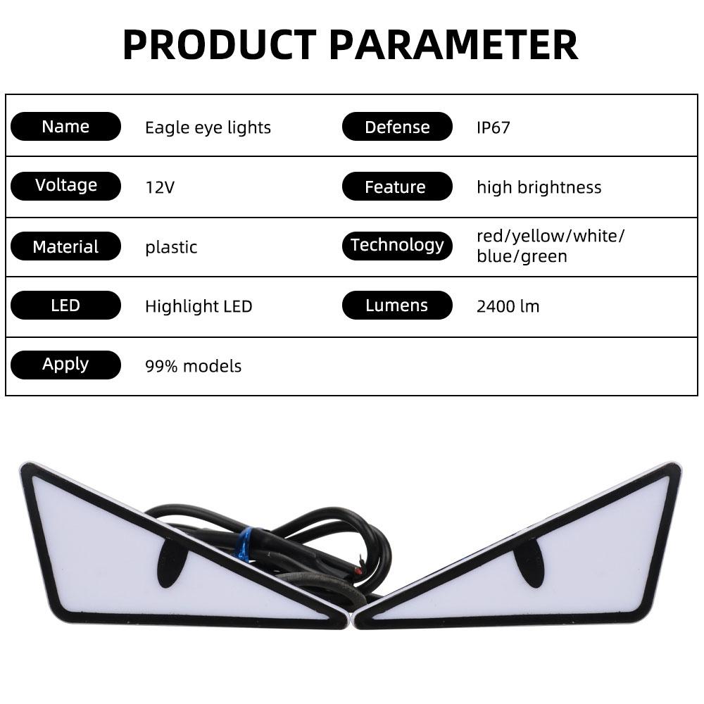 2Pcs Universal Car LED Devil Eyes Light Demon Eyes Headlight Motorcycle Turn Signal Flasher Tail Lamp Mini Auto Decoration Lights