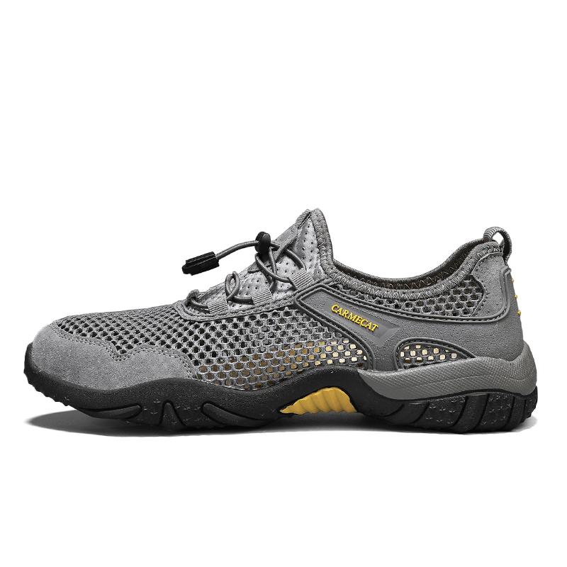 Fashion Outdoor Mesh Men Sneakers Slip On Men Loafers Breathable Summer Casual Shoes For Men Lightweight Camping Hiking Shoes