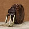 Personality Trend Knife Mark Thickened First Layer Cowhide Belt Men'S Genuine Leather Pin Buckle Retro Ins Style Old Jeans Belt