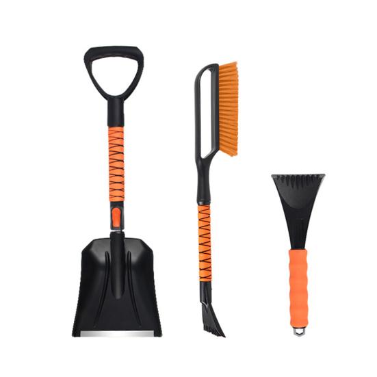 3Pcs Car Snow Removal Kit with Telescopic Foam Grip Multi-Function Wiper Ice Shovel Adjustable Length Snow Brush for Car SUV Truck