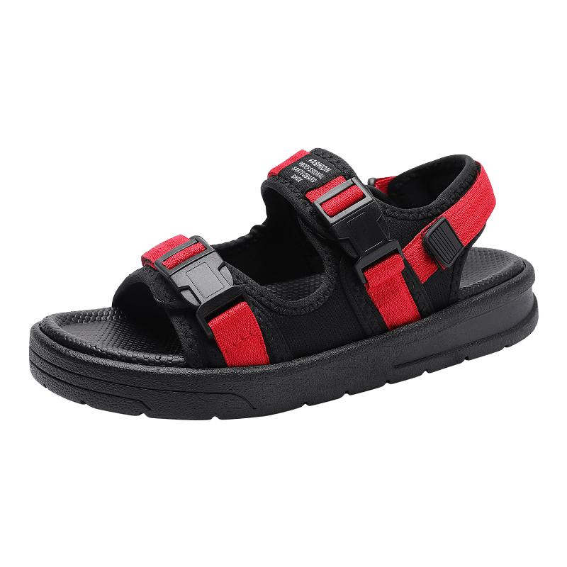 Summer Men's Sandals Comfortable and Lightweight Hook Loop Men Roman Shoes Outdoor Non-Slip Beach Sandals Flip Flop Sandals
