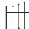 Spike Fence Posts Black 200 X 150 Cm Powder Coated Steel