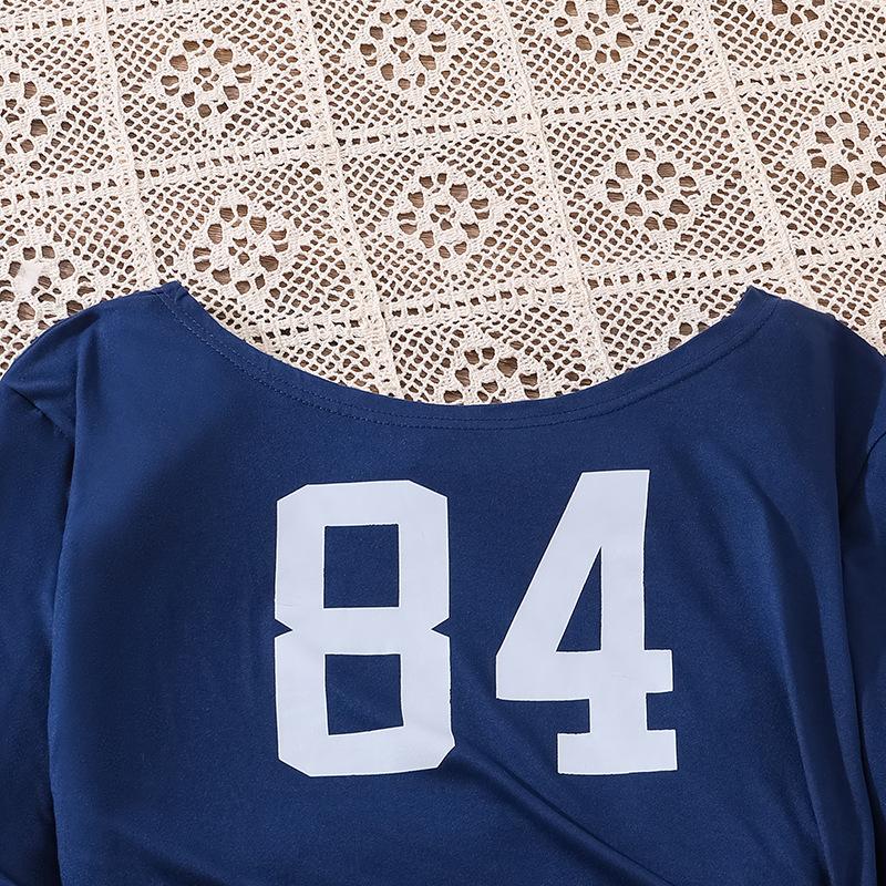 Flickors Höst Ny Lös Hot Girl Asymmetrisk Axel Långärmad T-shirt Casual Plisserad Kjol Tvådelat Set
