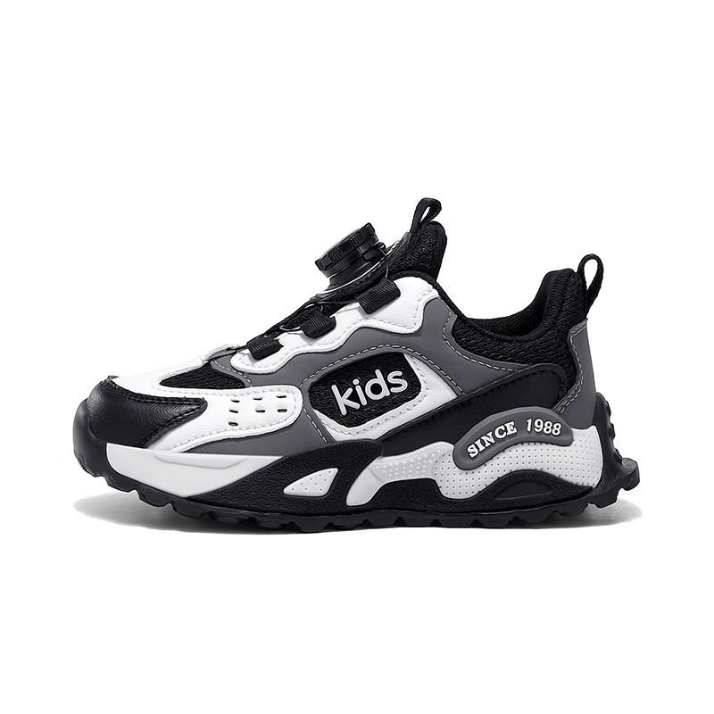 Kids Lightweight Basketball Sneakers Girls Boys Breathable Mesh Running Shoes With Rotating Buckle Closure