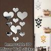 1Set 3D Love Hearts Mirror Wall Sticker Decal Wall Art Removable Wedding Decoration Kids Room Decoration Toilet Table Stickers