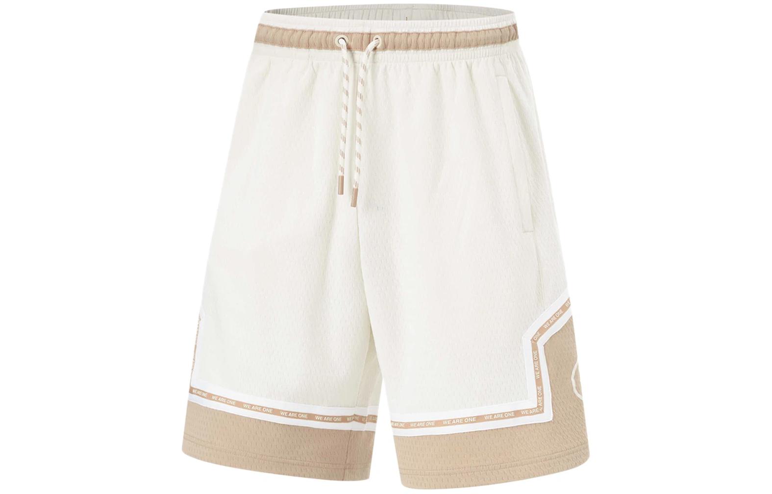Li Ning Sports Shorts Men s Ecru Sugar Brown AAPU061-3 M