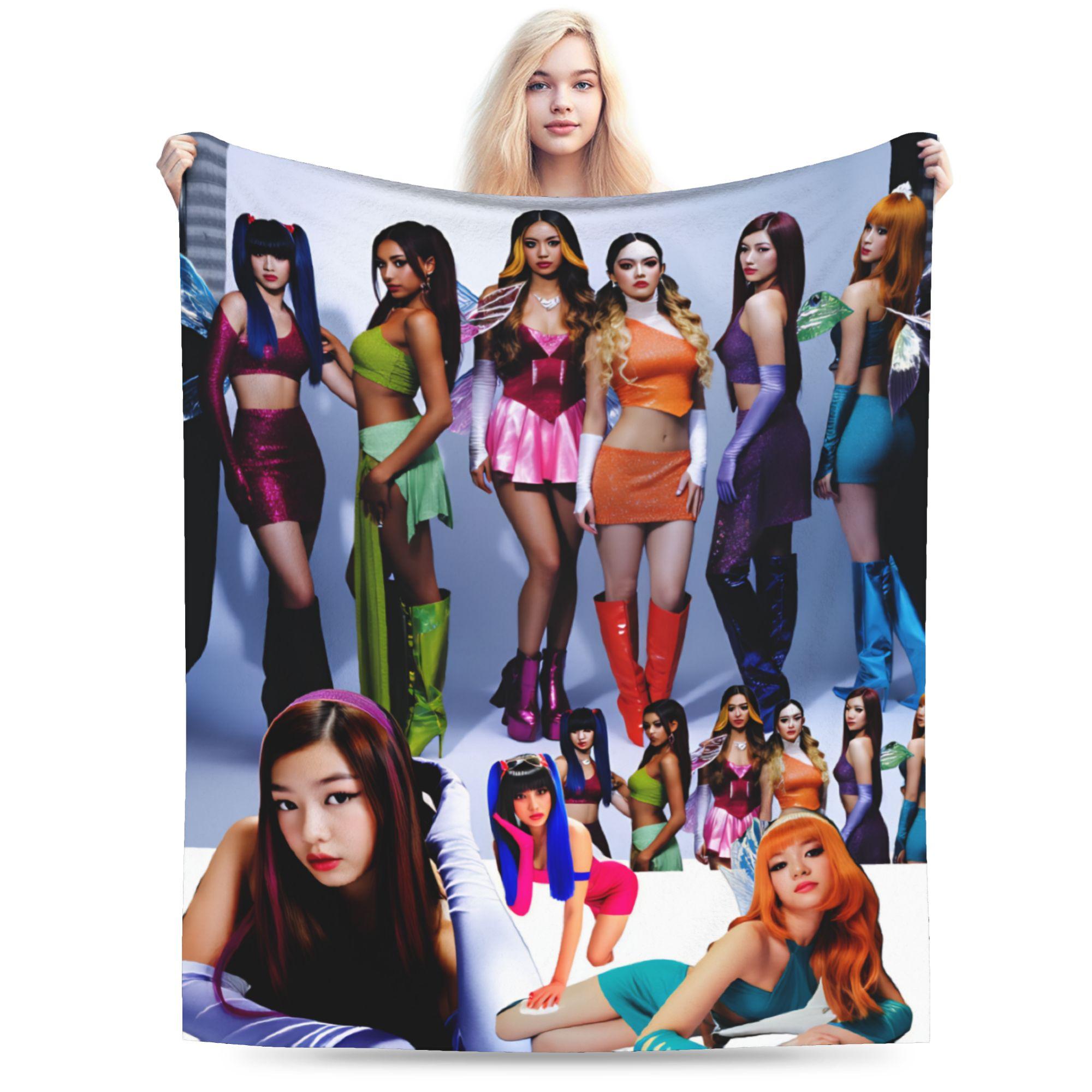 

Katseye Kpop Музыкальное Супер Мягкое Одеяло Студенческое Плюшевое Покрывало Смешное Диванное Кресло Фланелевое Постельное Покрывало Покрывало для Дивана-Кровати 70x100cm