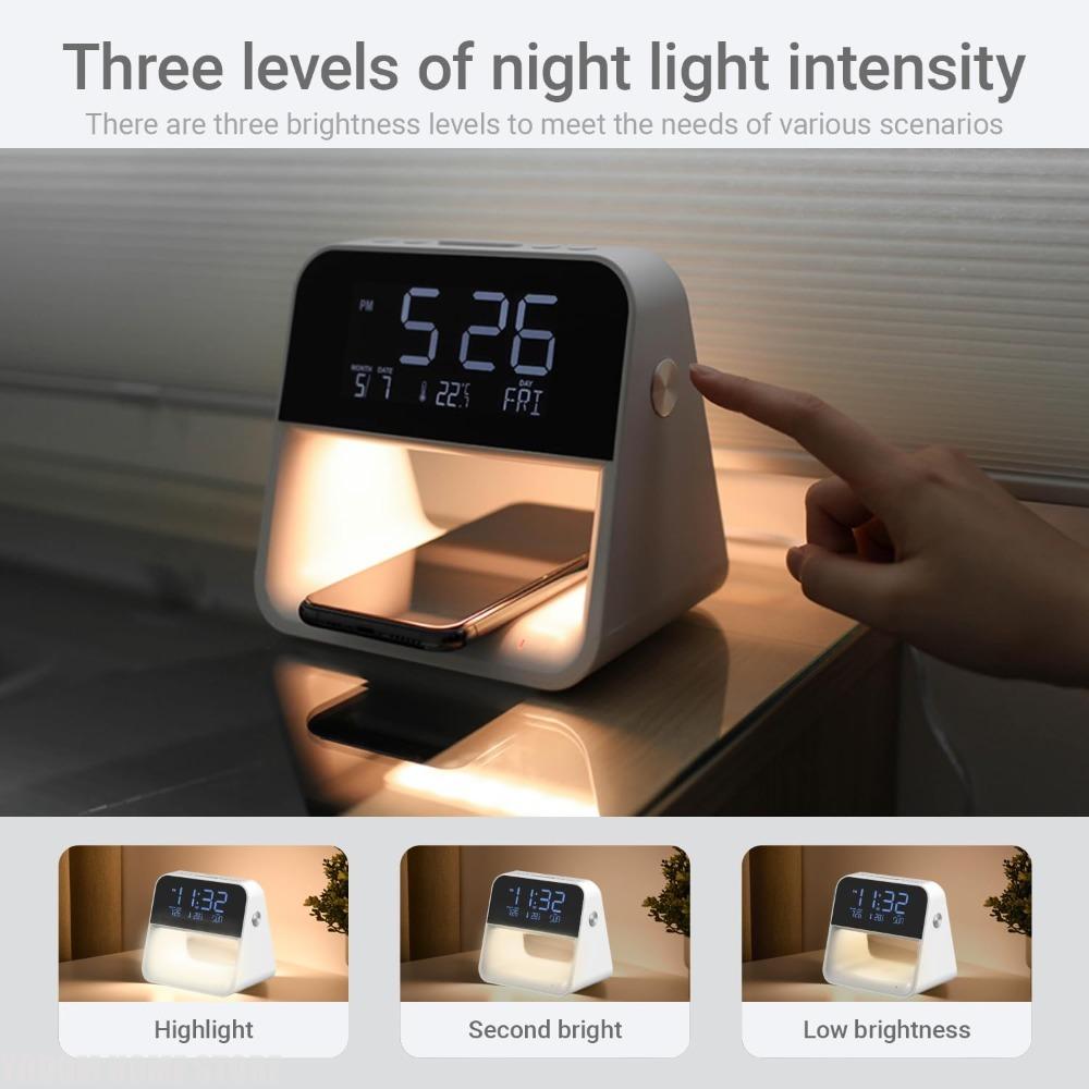 1pc new bedroom bedside lamp clock, made of ABS material suitable for home/office holiday atmosphere decoration USB plug in use