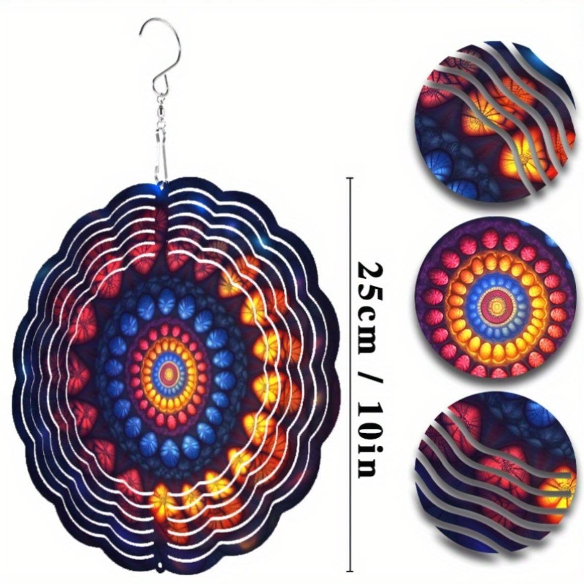 

10-Inch Decorative Wind Spinner – Elegant Metal Garden Art, 360° Rotating Hook for Patio 01A