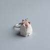 Creative Wooden Carving Cat Keychain Handmade Siamese Cat Keyring  Hanging Accessory