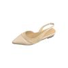 Backspace temperament splicing bag head sandals women's spring and summer new apricot versatile pointed single shoes
