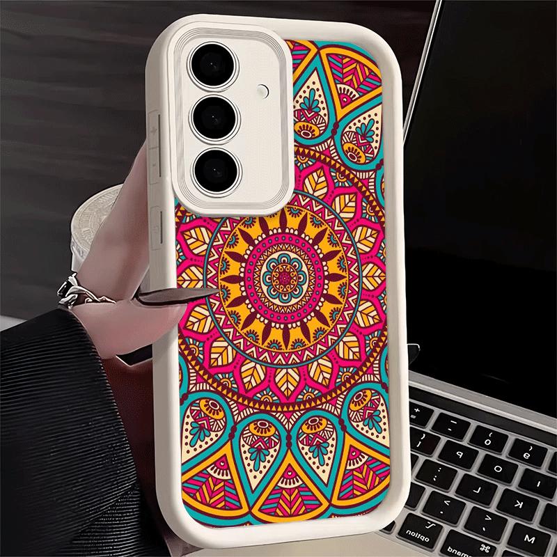 Phone Case for Samsung Galaxy S26 S25 Ultra S24 FE Mandala Style Pattern Shell S23 Plus S22 + S21 S20 5G Soft Silicone Funda