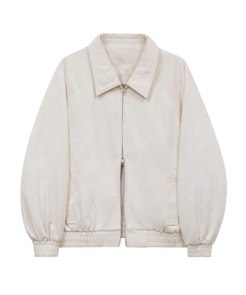 Standarderror 87-Stan057 Raglan Suede Blouson Jacket Ivory