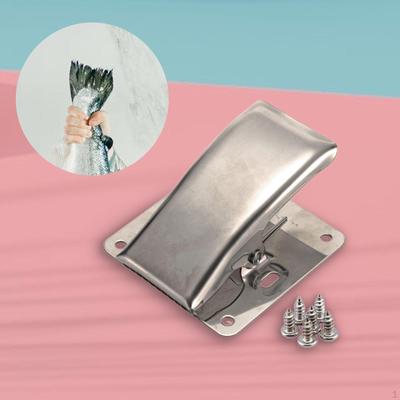 Fish Tail Clip Fillet Clamp Home Metal with Mounting Screws, Deep Jaw Accessories,