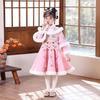 Girls' Winter Hanfu Tang Suit: Plus Velvet, Traditional Chinese Princess Dress for New Year