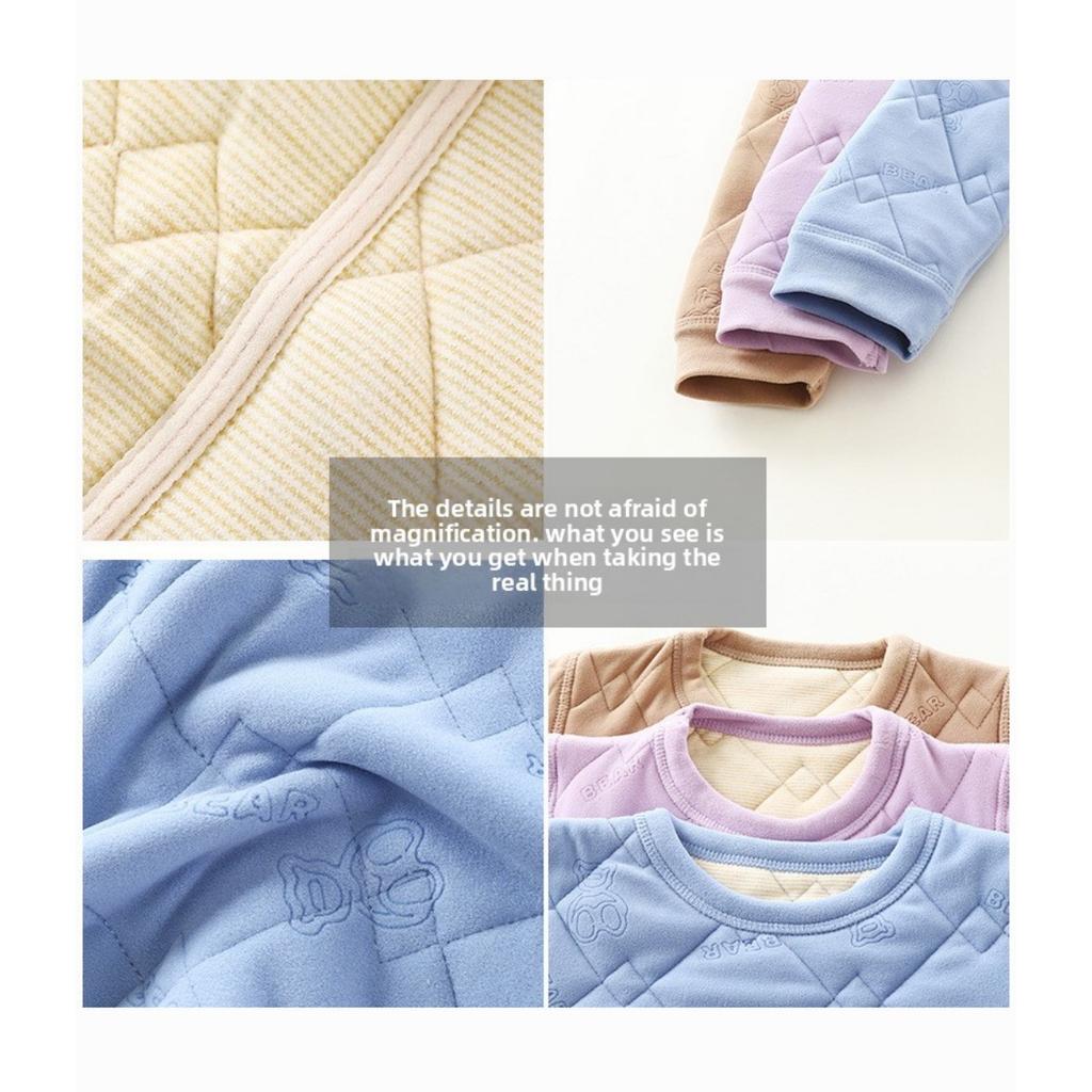 School Uniform Artifact, Children's Warm Underwear with Thick Velvet, Men's Autumn Clothes, Women's Clothing, Warm Clothes for Autumn and Winter