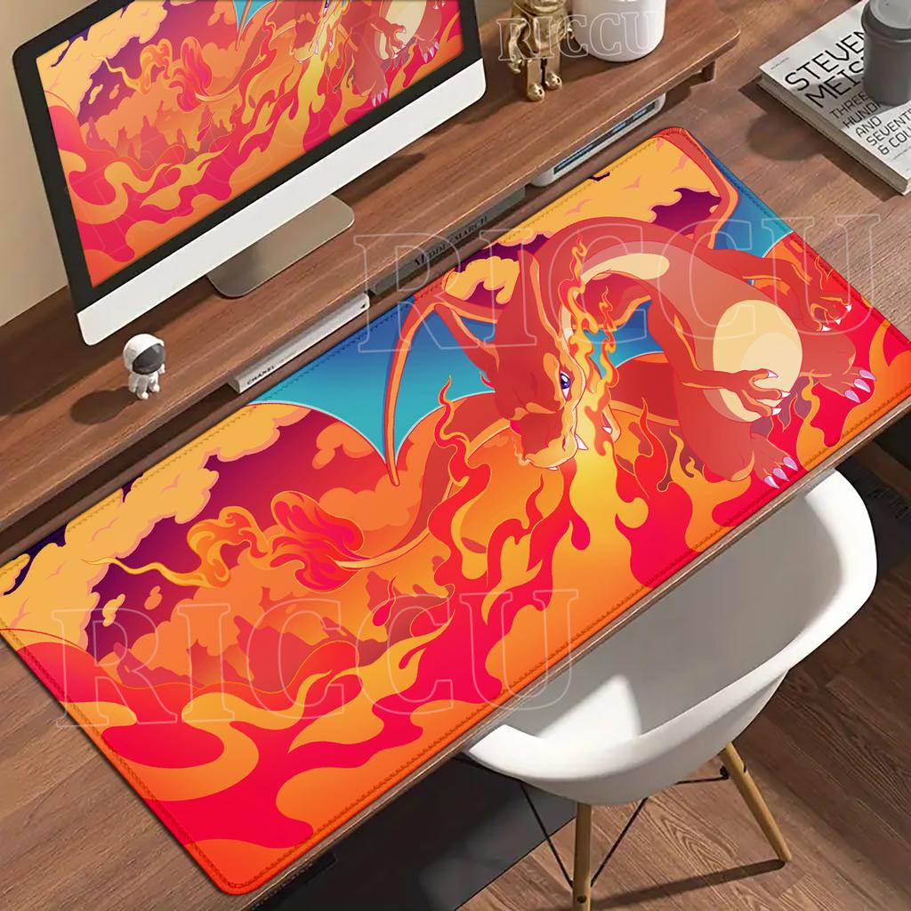 Mouse Pad Anime Gaming Accessories Large Playpad Gamer Computer Office Laptop PC Keyboard Desk Mat P-Pokemons Charizard Mousepad