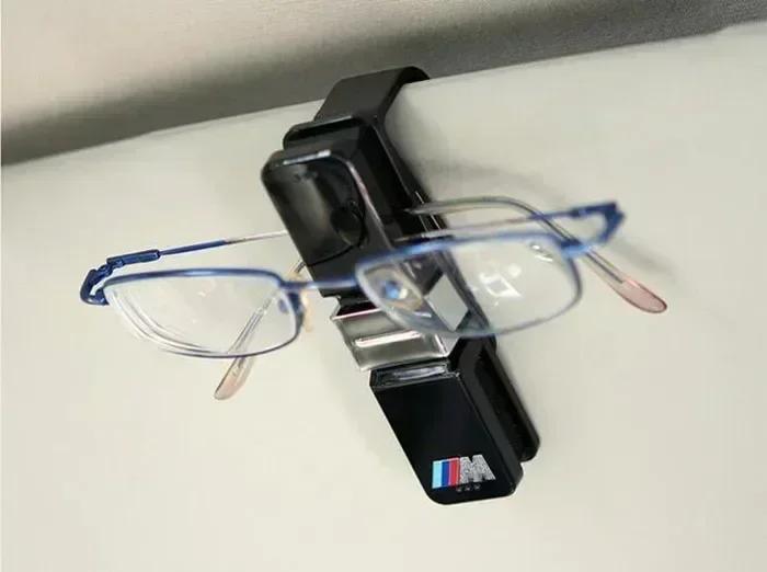 

New 2025 E60 E93 2025 Hot Car For BMW 1pcs Car Glasses Sunglasses Card Clip Holder Ticket For bmw M Sticker X1 X3 X4 X5 X6 чёрный
