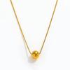 Fenny 18K Gold Plated No Fade Hypoallergenic Fashion Adjustable Chain Lucky Ball Pendant Stainless Steel Necklace