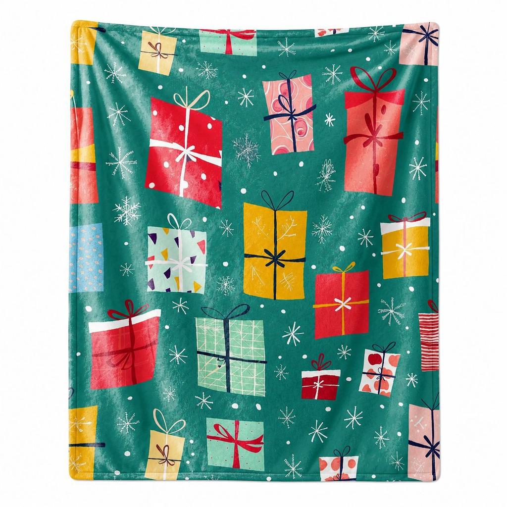 Merry Christmas Blanket Christmas Tree Gingerbread Man Red Flannel Blanket for New Year Christmas Gift for Family Nana Mon Dad