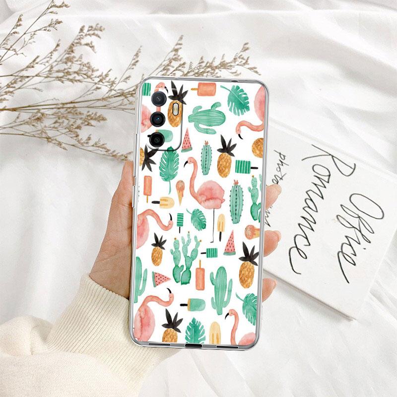 IK74 Watercolour Cacti Transparent Phone Case for Samsung Galaxy A04 A04S A14 A23 A34 A54 M23 M33 M52 M53 Galaxy A54 5G