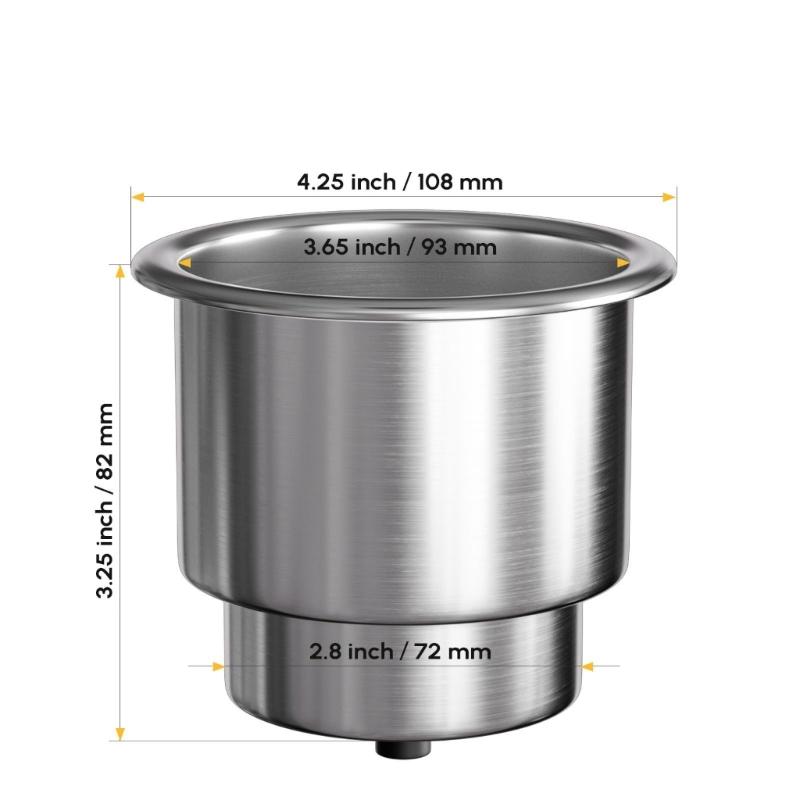 4X Marine Grade 316 Stainless Steel Beverage Holders For Vessel Campers And Golf Carts Long Lasting And Oxidation Resistant