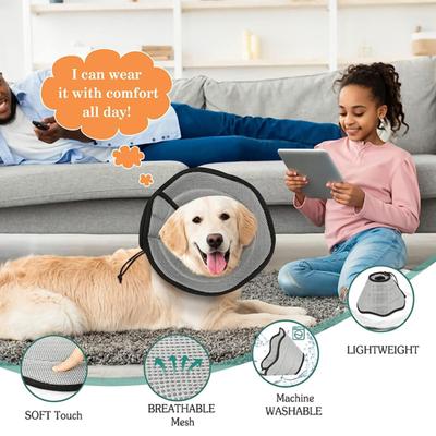 Soft Dog Cone Collar Post-Surgery Recovery Collar Adjustable Protective Pet Collar Prevent