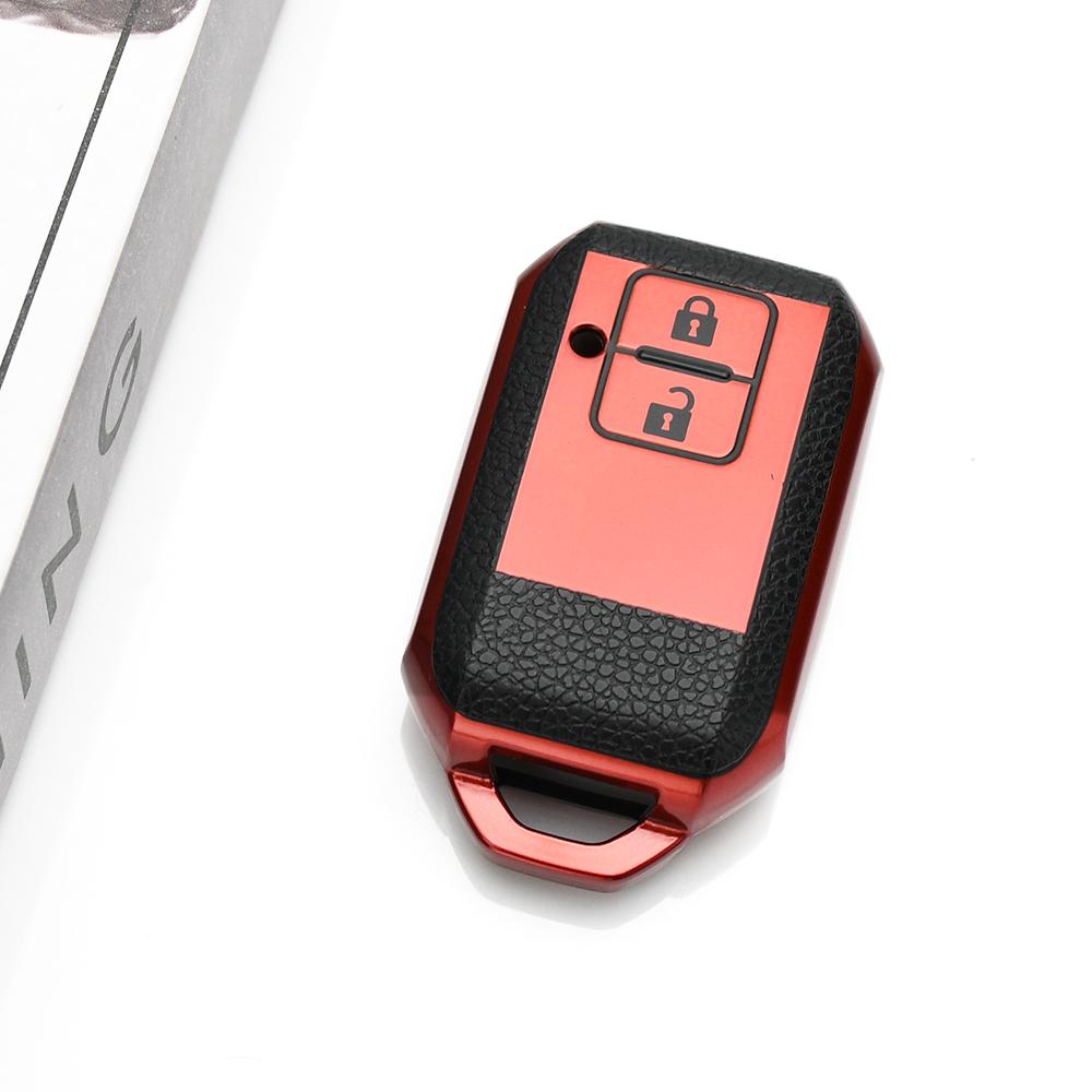 TPU Leather 2 Buttons Shell Fob Keyless Car Remote Key Case Cover For Suzuki Ertiga Swift 2017 Wagon R Japanese Monopoly Type 3C