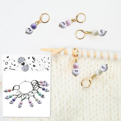 10 Pcs Locking Stitch Marker Number Stitching Markers Acrylic Beads Stitching Marker Charm for Knitting Jewelry Making