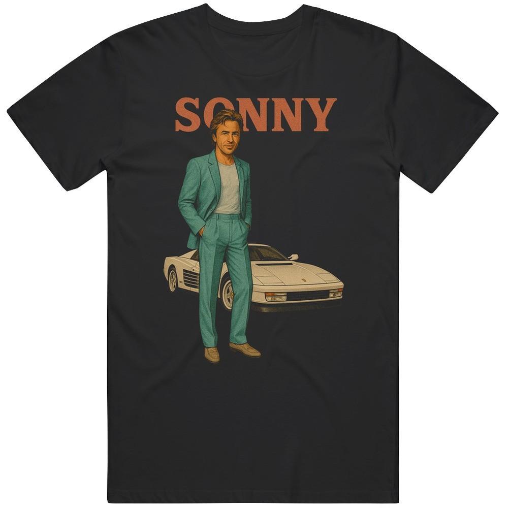

Sonny Crockett Miami Vice Vintage Retro Caricature T Shirt 4XL