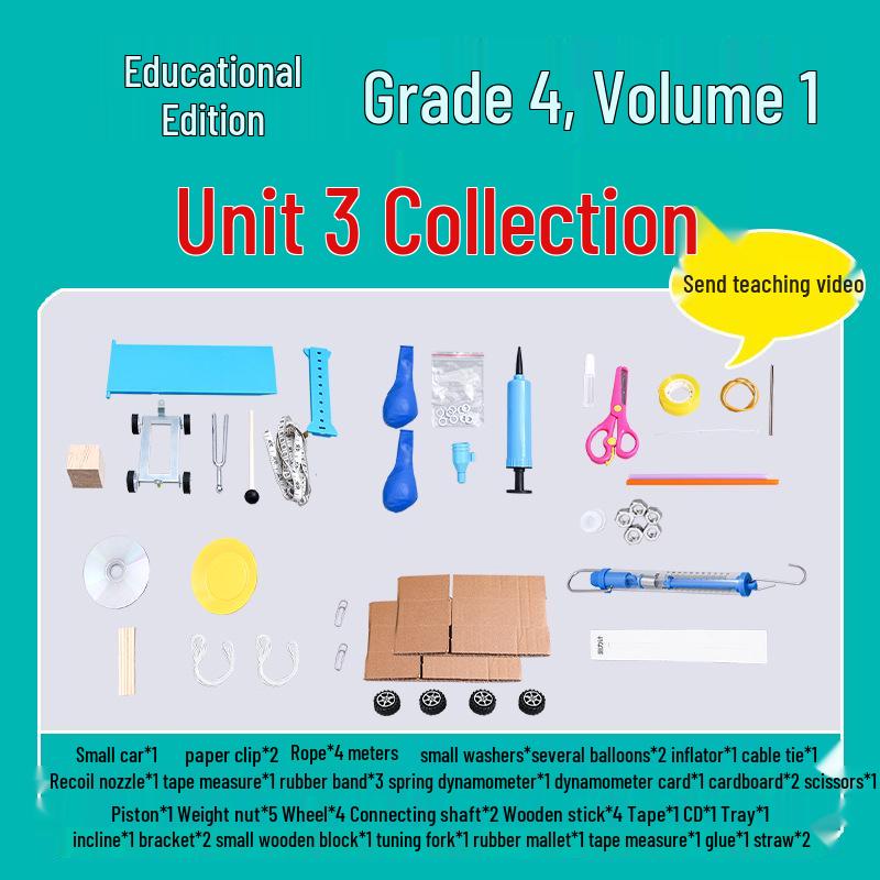 4th Grade First Semester Science Experiment Kit with Textbook & Small Car Project