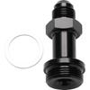 6AN Male Flare To 7/8-20 Carb Carburetor Inlet Fitting Adapter 2 Inch Long Aluminum Black