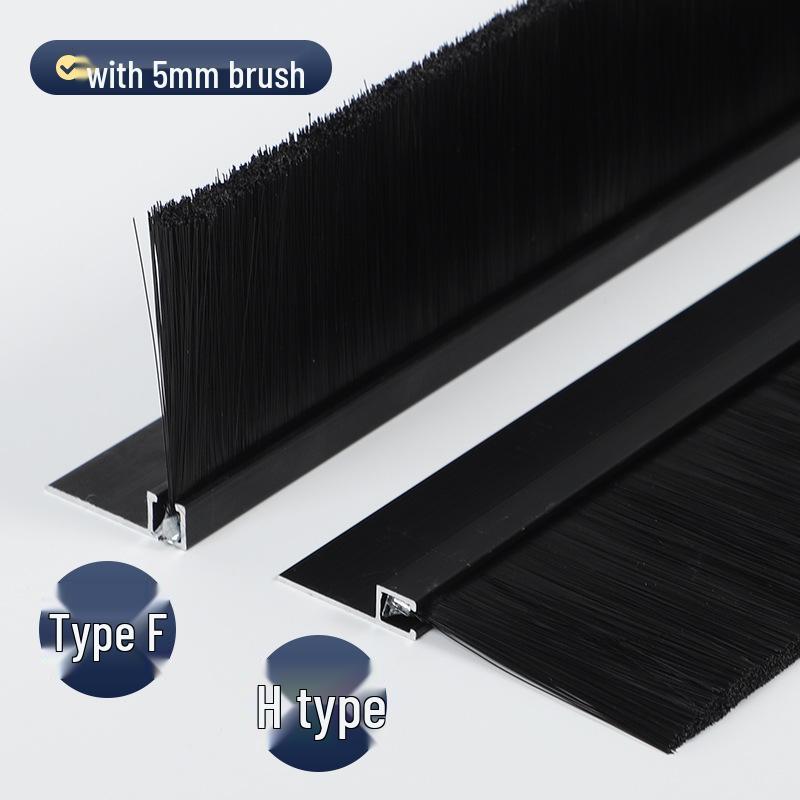 Schwarze Aluminium-Borstenbürste Türdichtung – Staubdichtes Nylonband